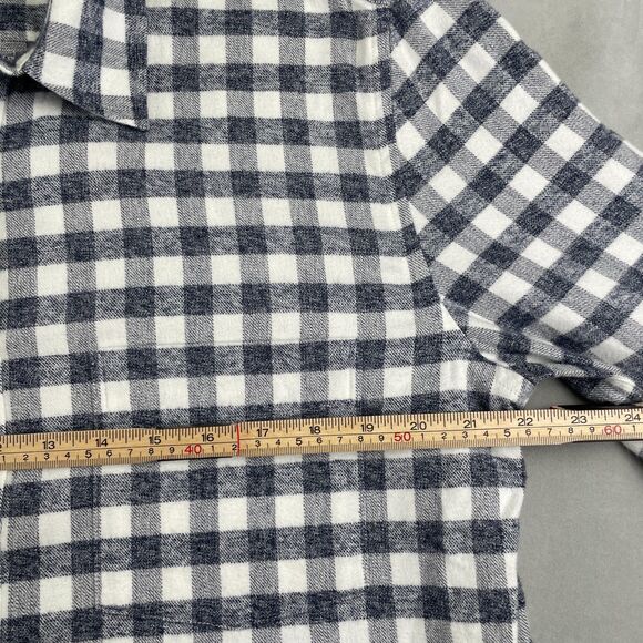 American Apparel Shirt Mens L Blue White Plaid Gingham Button Down Long Sleeve - Picture 4 of 8